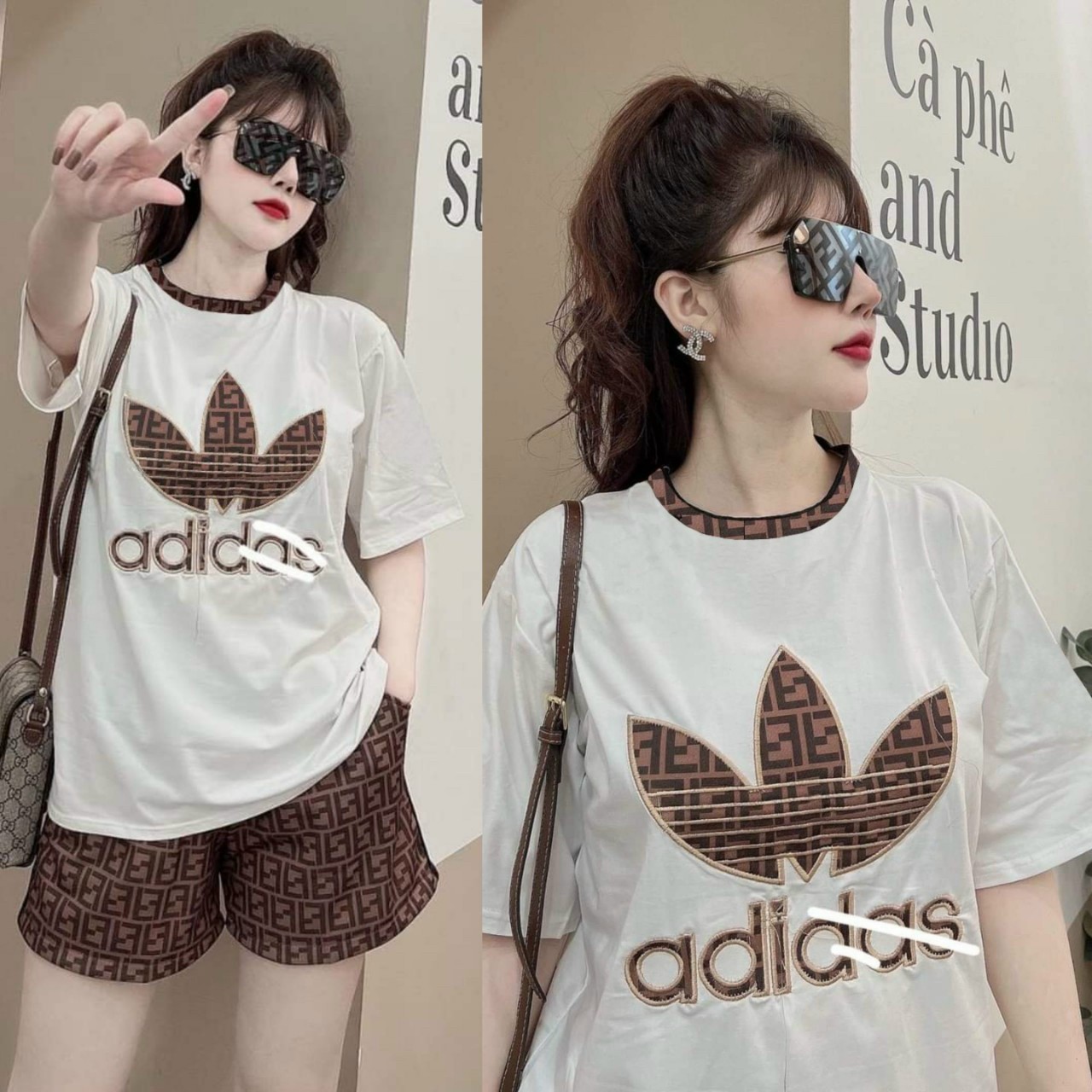 Bộ đùi form rộng cao cấp adidas mới nhất 2023, mặc nhà cực xinh